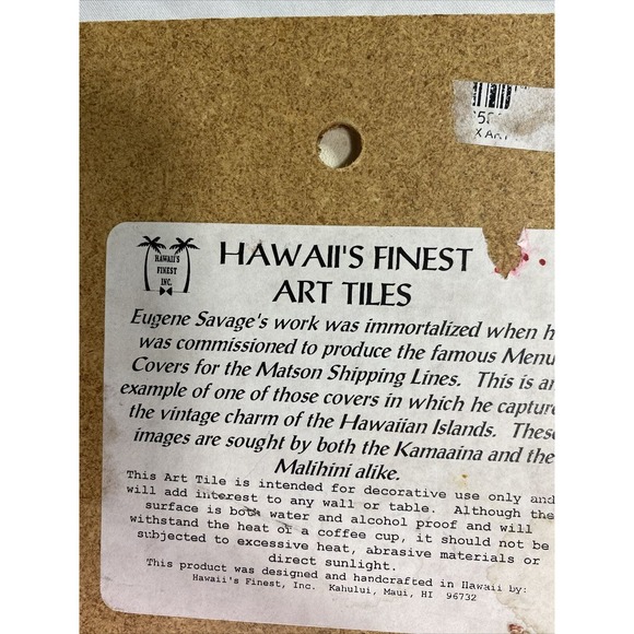 VTG Orig SS Lurline/Matson Lines Menu Cover TILE Frank MacIntosh "Mending Net" - Picture 6 of 16